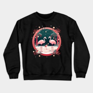 Flamingo Flock Sunset, Xmas,  Love Flamingos Crewneck Sweatshirt